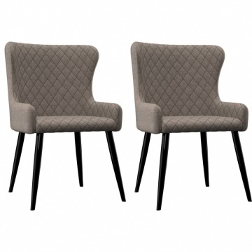 Krzesła do salonu 2 szt. kolor taupe tapicerowane tkaniną