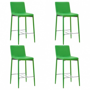 Krzesła barowe 4 szt. zielone sztuczna skóra