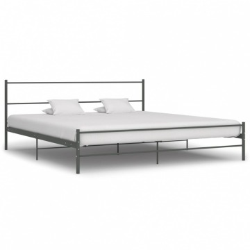 Rama łóżka, szara, metalowa, 180 x 200 cm