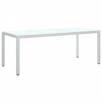 Stół ogrodowy, biały, 190x90x75 cm, polirattan