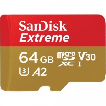 Karta pamięci SanDisk EXTREME SDSQXA2-064G-GN6MA (64GB; Class 10, Class U3, V30; + adapter)