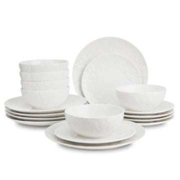 Zestaw obiadowy dla 6 osób różyczki DUKA SARA 18 elementów biały porcelana