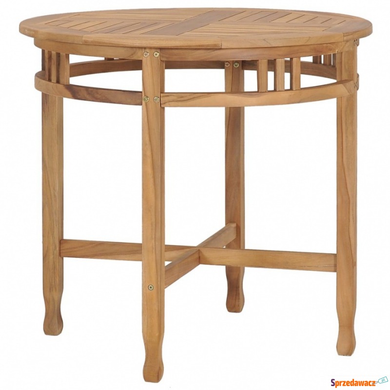 Stół jadalniany, Ø 80 cm, lite drewno tekowe - Stoły kuchenne - Sianowo