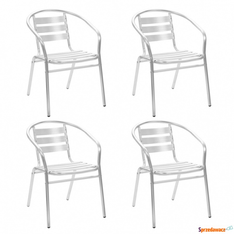 Krzesła ogrodowe, sztaplowane, 4 szt., aluminium - Krzesła ogrodowe - Kraśnik