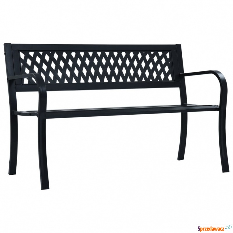 Ławka ogrodowa, 125 cm, czarna, stalowa - Krzesła ogrodowe - Suwałki