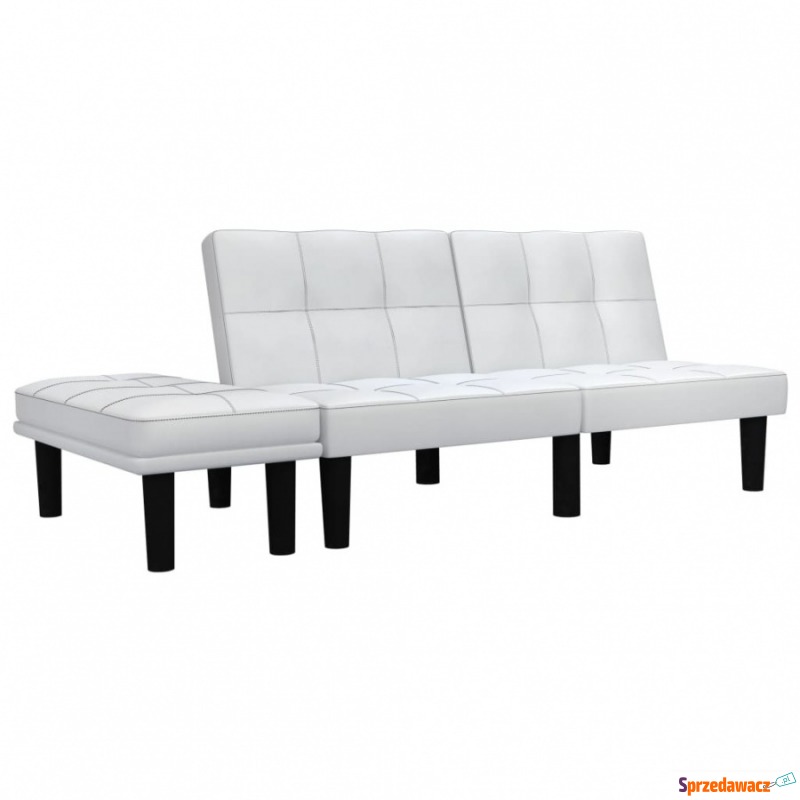 2-osobowa sofa, biała, sztuczna skóra - Sofy, fotele, komplety... - Wałbrzych