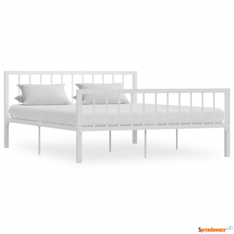 Rama łóżka, biała, metalowa, 160 x 200 cm - Stelaże do łóżek - Wieluń