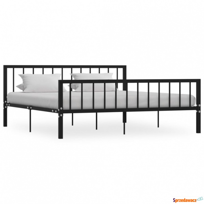 Rama łóżka, czarna, metalowa, 180 x 200 cm - Stelaże do łóżek - Długołęka