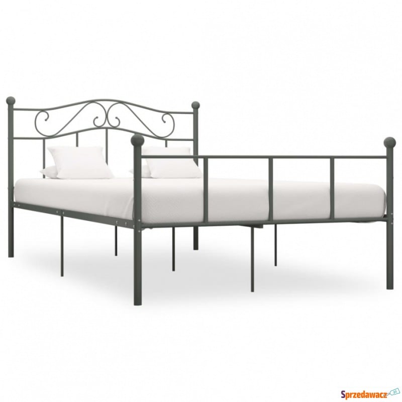 Rama łóżka, szara, metalowa, 160 x 200 cm - Stelaże do łóżek - Sosnowiec