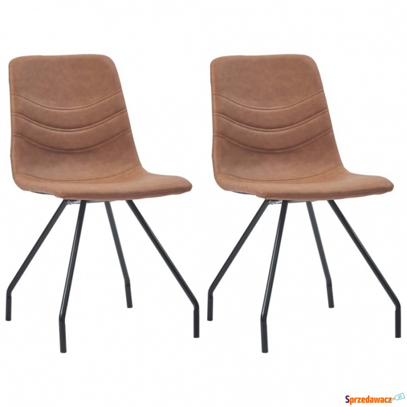 Krzesła do kuchni 2 szt. brązowe sztuczna skóra - Krzesła kuchenne - Sochaczew
