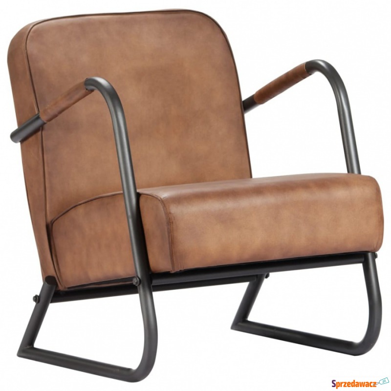 Fotel wypoczynkowy jasnobrązowy skóra naturalna - Krzesła biurowe - Jarosław
