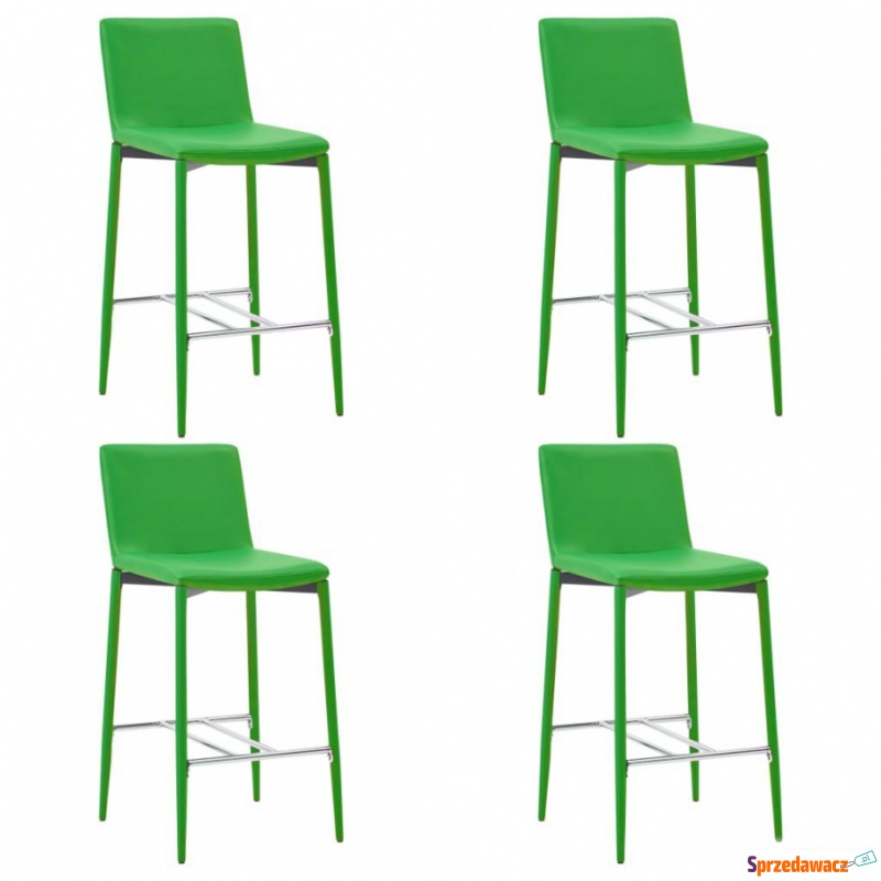 Krzesła barowe 4 szt. zielone sztuczna skóra - Taborety, stołki, hokery - Lubin