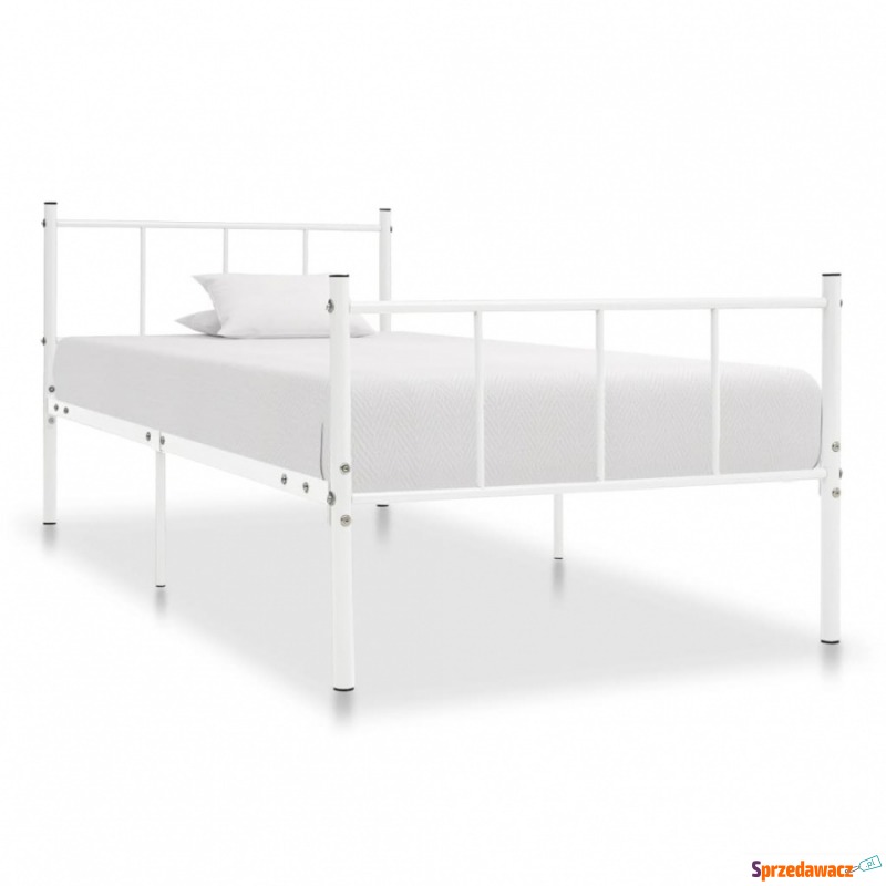 Rama łóżka, biała, metalowa, 100 x 200 cm - Łóżka - Kielce