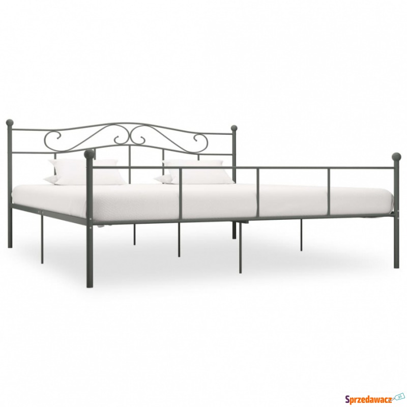 Rama łóżka, szara, metalowa, 180 x 200 cm - Stelaże do łóżek - Sandomierz