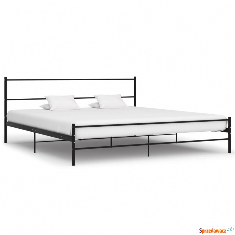 Rama łóżka, czarna, metalowa, 200 x 200 cm - Stelaże do łóżek - Sopot