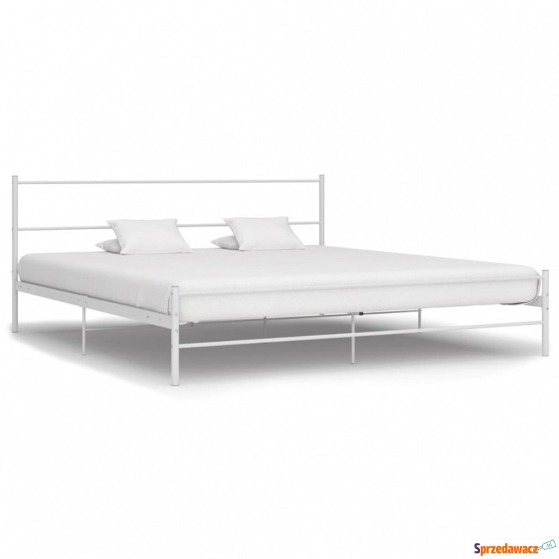 Rama łóżka, biała, metalowa, 180 x 200 cm - Łóżka - Słupsk