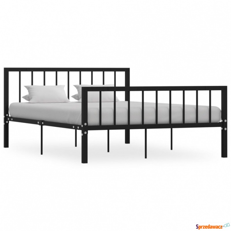 Rama łóżka, czarna, metalowa, 140 x 200 cm - Stelaże do łóżek - Zabrze