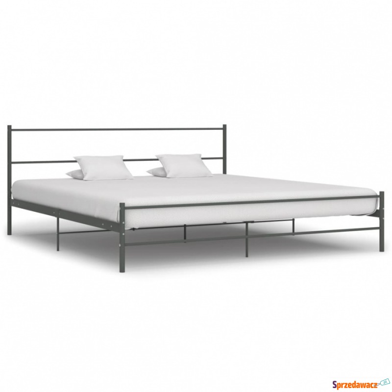 Rama łóżka, szara, metalowa, 180 x 200 cm - Stelaże do łóżek - Szczytno
