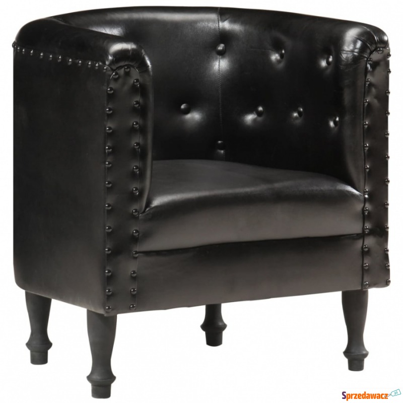 Fotel czarny skóra naturalna - Krzesła biurowe - Konin