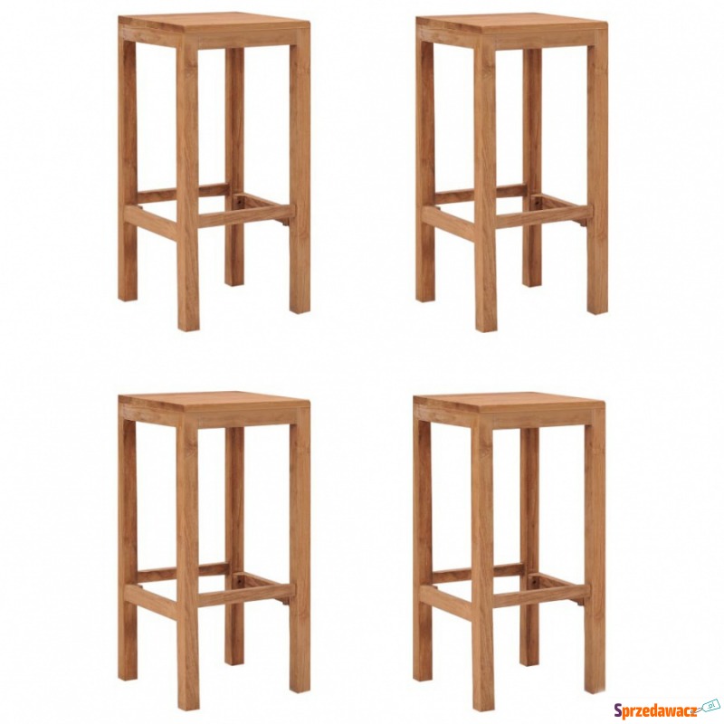 Krzesła barowe 4 sztuki lite drewno tekowe - Taborety, stołki, hokery - Olsztyn