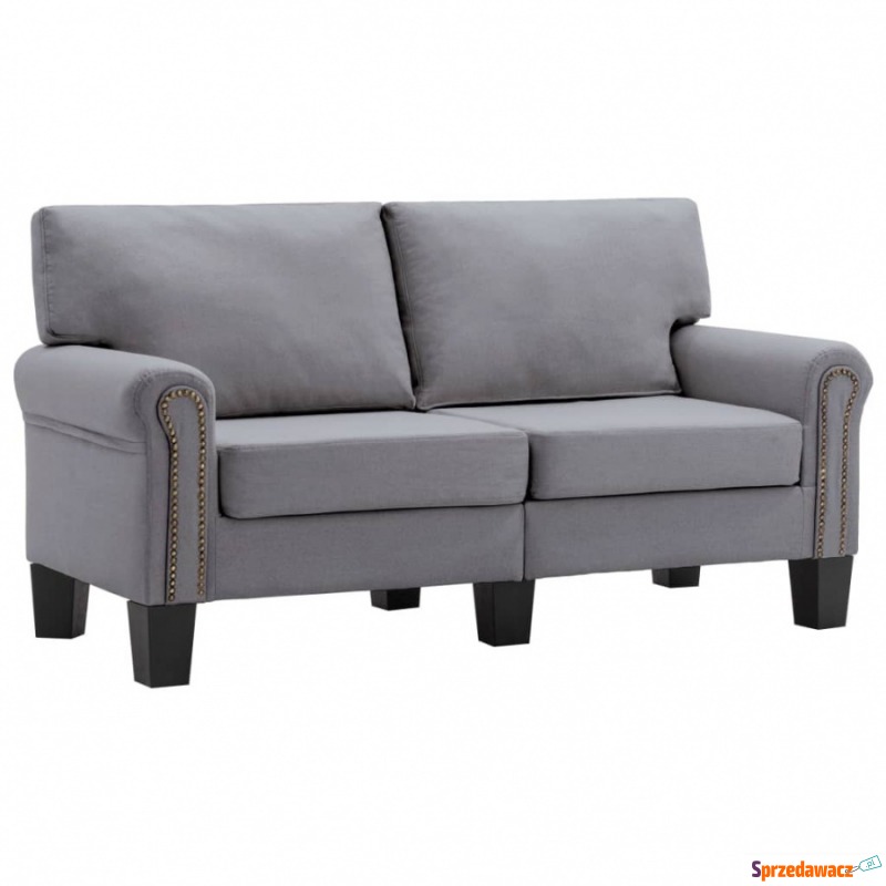 Sofa 2-osobowa, jasnoszara, tapicerowana tkaniną - Sofy, fotele, komplety... - Świnoujście
