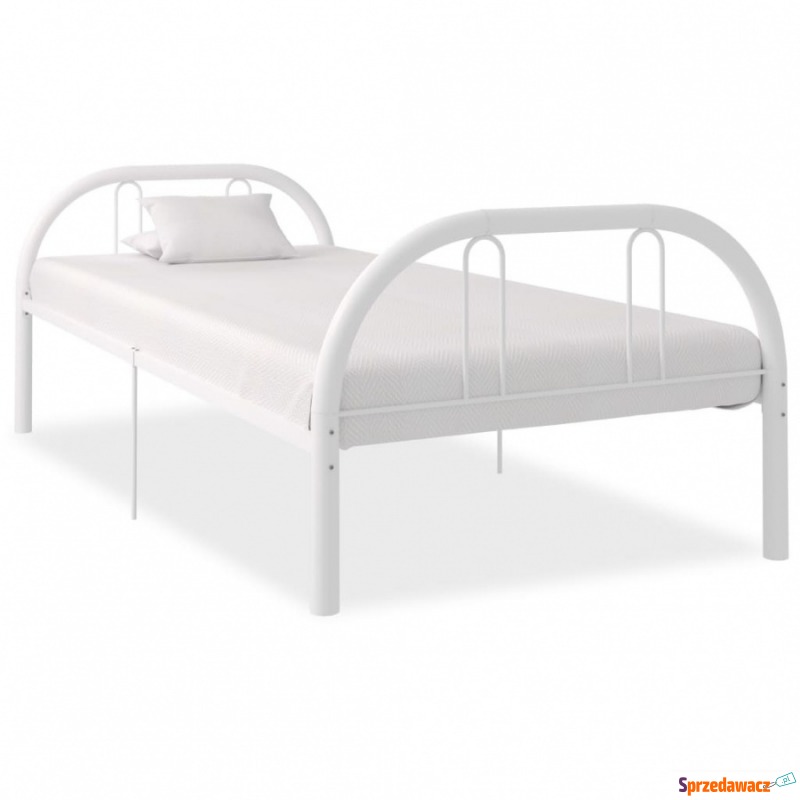 Rama łóżka, biała, metalowa, 90 x 200 cm - Łóżka - Częstochowa