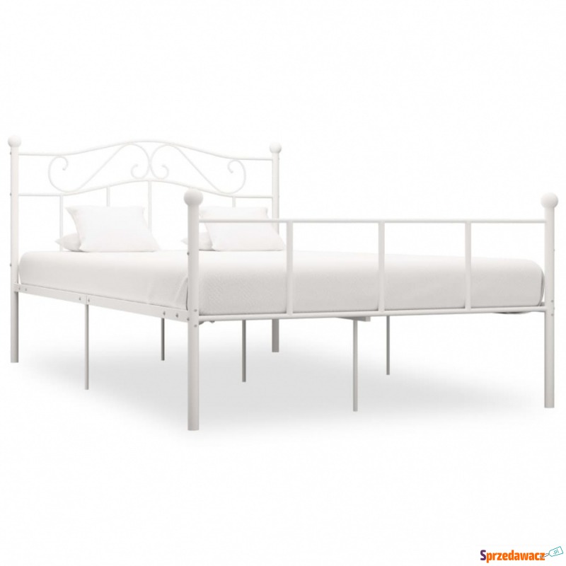 Rama łóżka, biała, metalowa, 140 x 200 cm - Stelaże do łóżek - Mozów