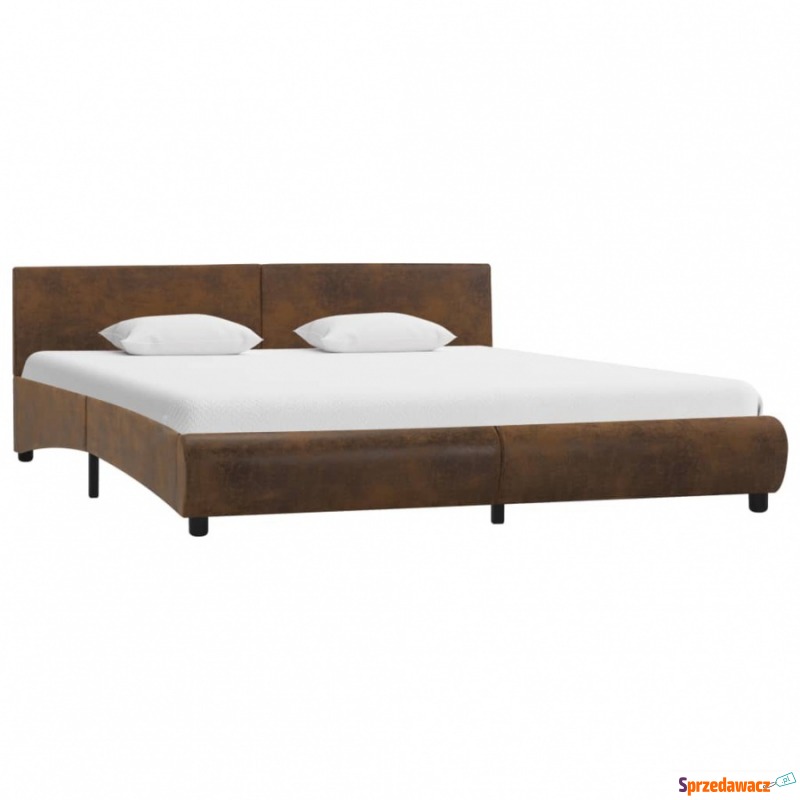 Rama łóżka, brązowa, sztuczna skóra, 160 x 200 cm - Łóżka - Kwidzyn