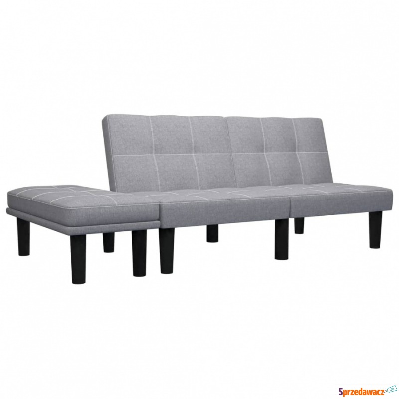 Sofa 2-osobowa, jasnoszara, tkanina - Sofy, fotele, komplety... - Szczytno