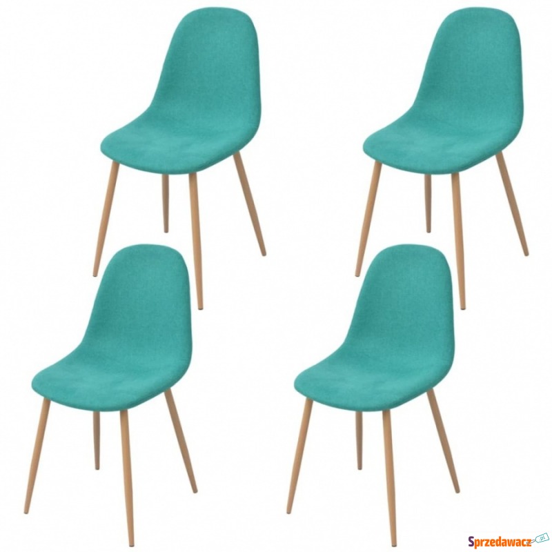 Krzesła stołowe, 4 szt., zielone, tkanina - Krzesła kuchenne - Toruń