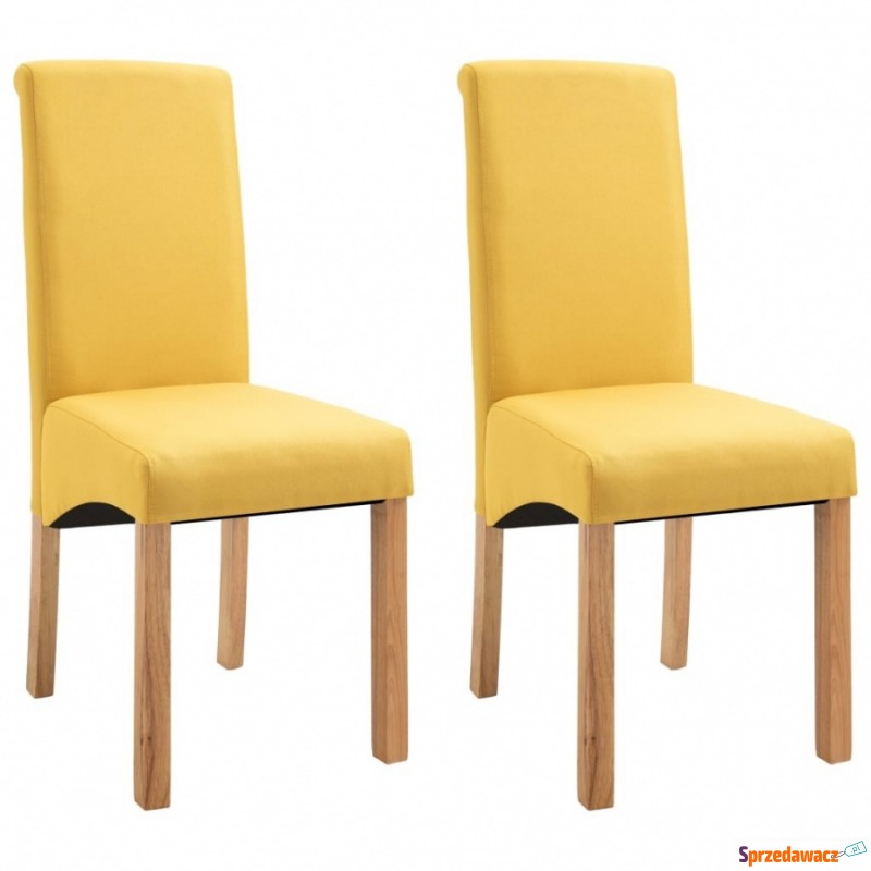 Krzesła stołowe, 2 szt., żółte, tapicerowane... - Krzesła kuchenne - Starogard Gdański