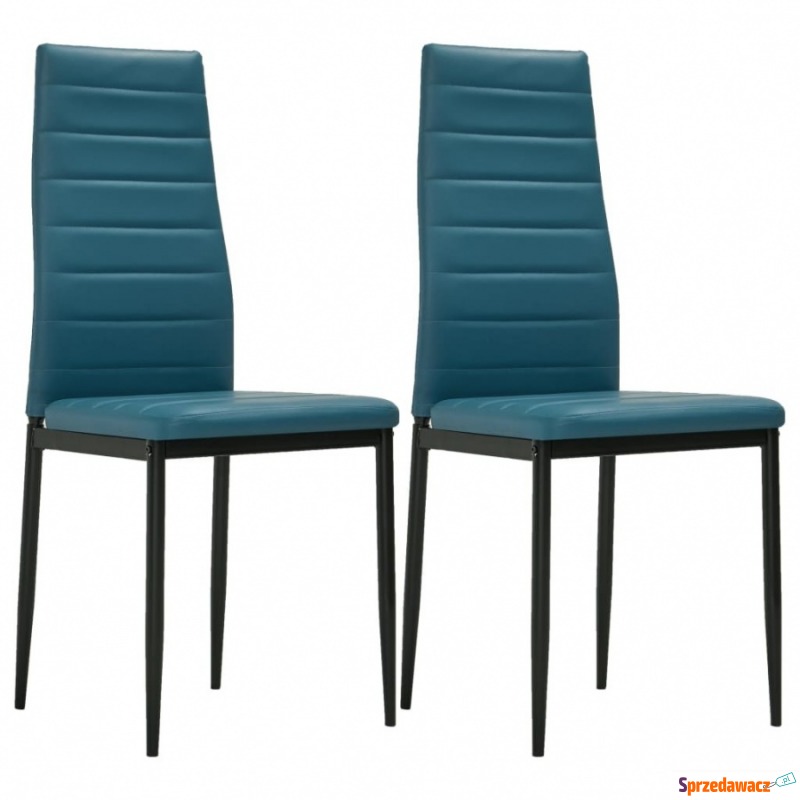 Krzesła jadalniane, 2 szt., morski błękit, sz... - Krzesła do salonu i jadalni - Wałbrzych