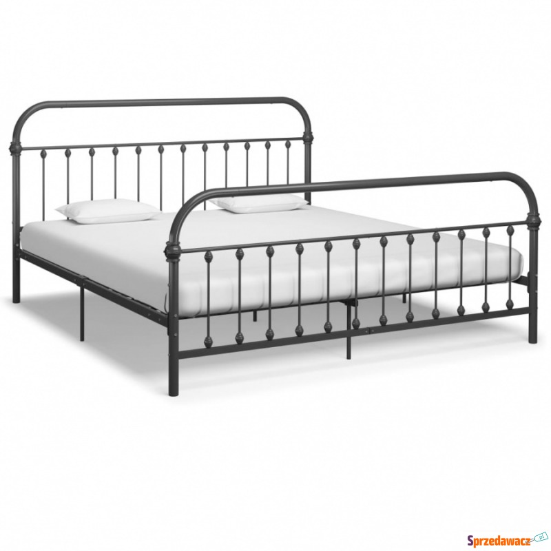 Rama łóżka, szara, metalowa, 180x200 cm - Stelaże do łóżek - Korytowo
