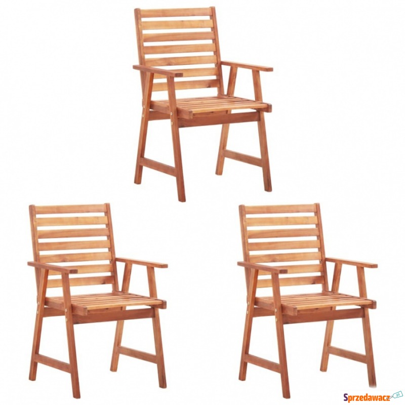 Krzesła ogrodowe, 3 szt., lite drewno akacjowe - Krzesła ogrodowe - Puławy