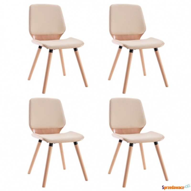 Krzesła stołowe, 4 szt., kremowe, sztuczna skóra - Krzesła kuchenne - Olsztyn