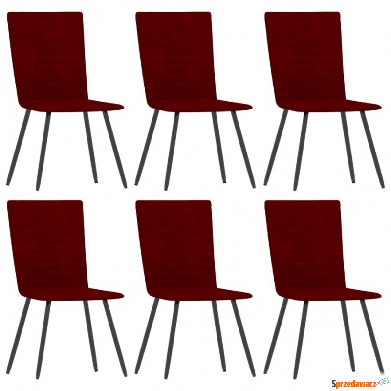Krzesła stołowe, 6 szt., czerwone wino, aksamitne - Krzesła kuchenne - Skierniewice