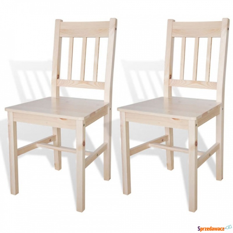 Krzesła do kuchni 2 szt. drewniane naturalny kolor - Krzesła kuchenne - Łowicz