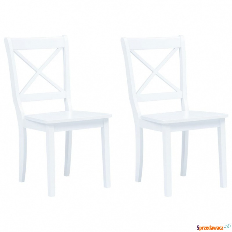 Krzesła jadalniane, 2 szt., białe, lite drewno... - Krzesła kuchenne - Skierniewice