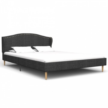 Rama łóżka, ciemnoszara, tapicerowana tkaniną, 200x120 cm