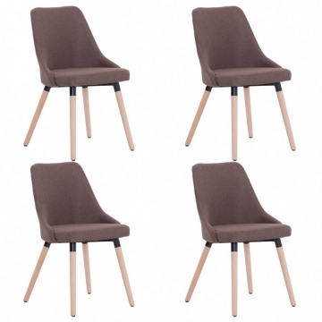Krzesła do jadalni 4 szt. brązowe tapicerowane tkaniną