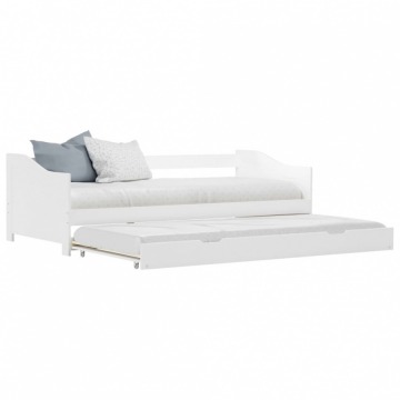 Rozkładana rama łóżka/sofy, biała, drewno sosnowe, 90x200 cm