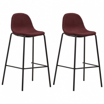 Krzesła barowe 2 szt. kolor wina tapicerowane tkaniną