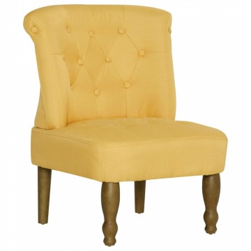 Krzesło w stylu francuskim żółte materiałowe