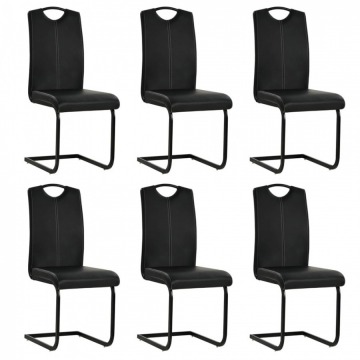 Krzesła do jadalni 6 szt. sztuczna skóra czarne