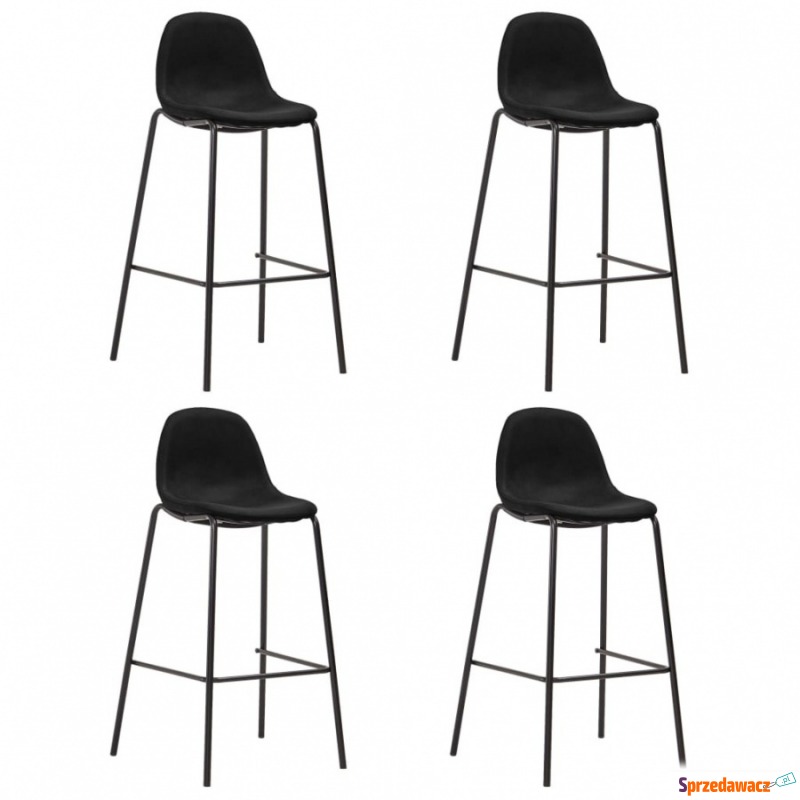 Krzesła barowe 4 szt. czarne tapicerowane tkaniną - Taborety, stołki, hokery - Mysłowice