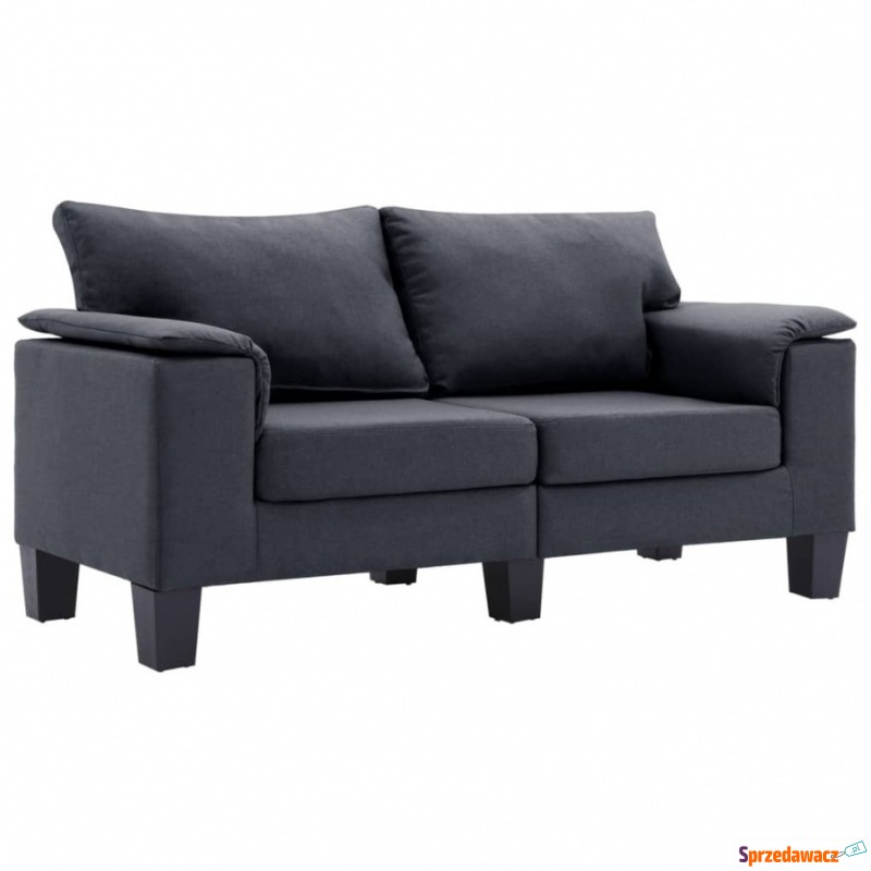 2-osobowa sofa, ciemnoszara, tapicerowana tkaniną - Sofy, fotele, komplety... - Karbowo