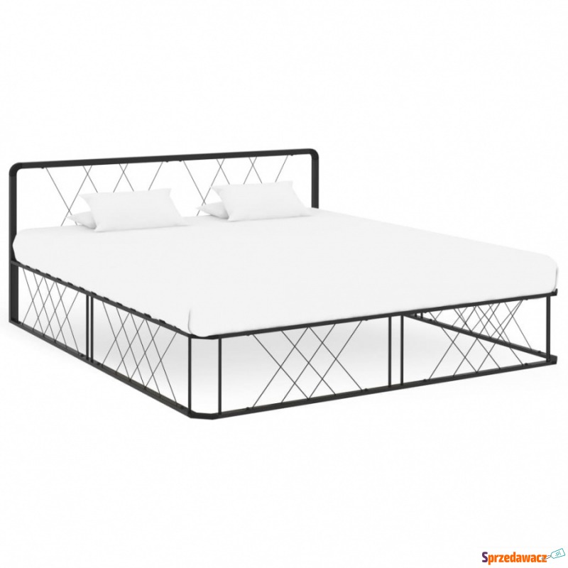 Rama łóżka, czarna, metalowa, 180 x 200 cm - Łóżka - Lębork