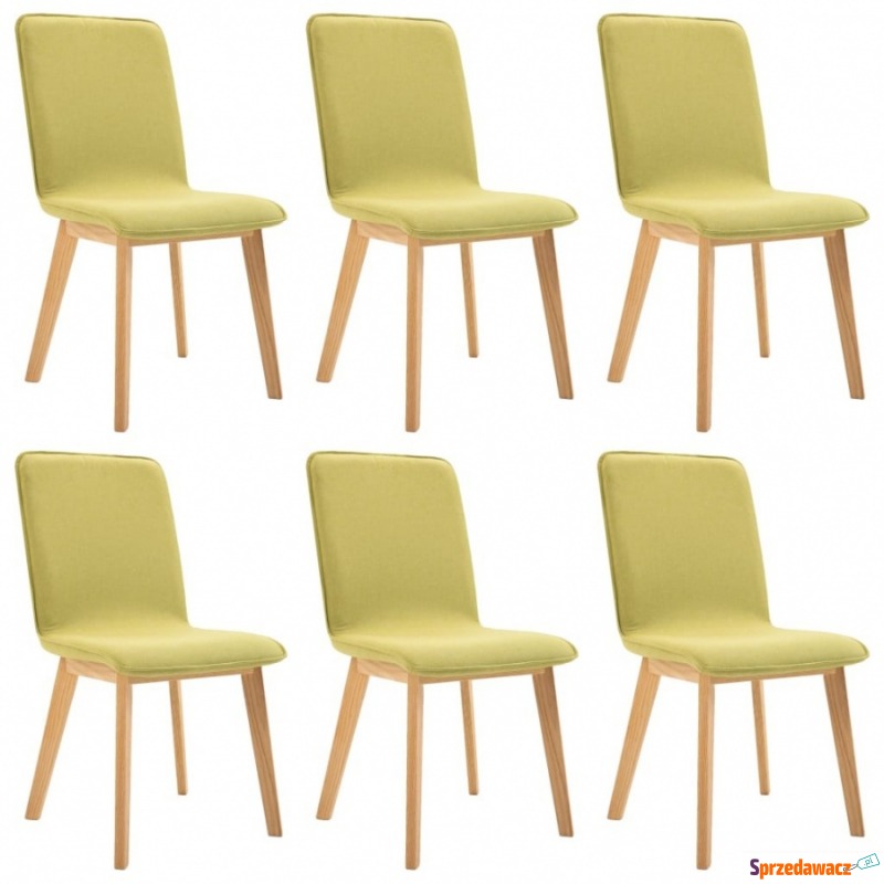 Krzesła stołowe, 6 szt., zielone, tkanina i lity... - Krzesła kuchenne - Skarżysko-Kamienna