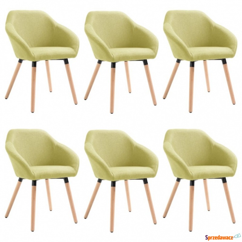 Krzesła do jadalni 6 szt. zielone tapicerowane... - Krzesła do salonu i jadalni - Ełk