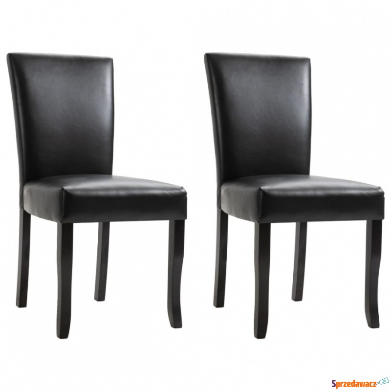 Krzesła do jadalni 2 szt. czarne sztuczna skóra - Krzesła do salonu i jadalni - Świnoujście